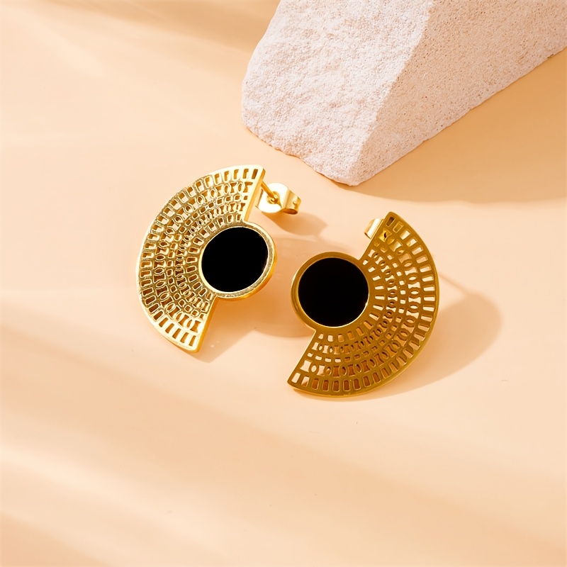 Women's 304 Stainless Steel Golden Geometric Earrings